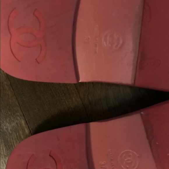 Auth Chanel Pink Patent Leather Slides Sandals 37 - Picture 3 of 4
